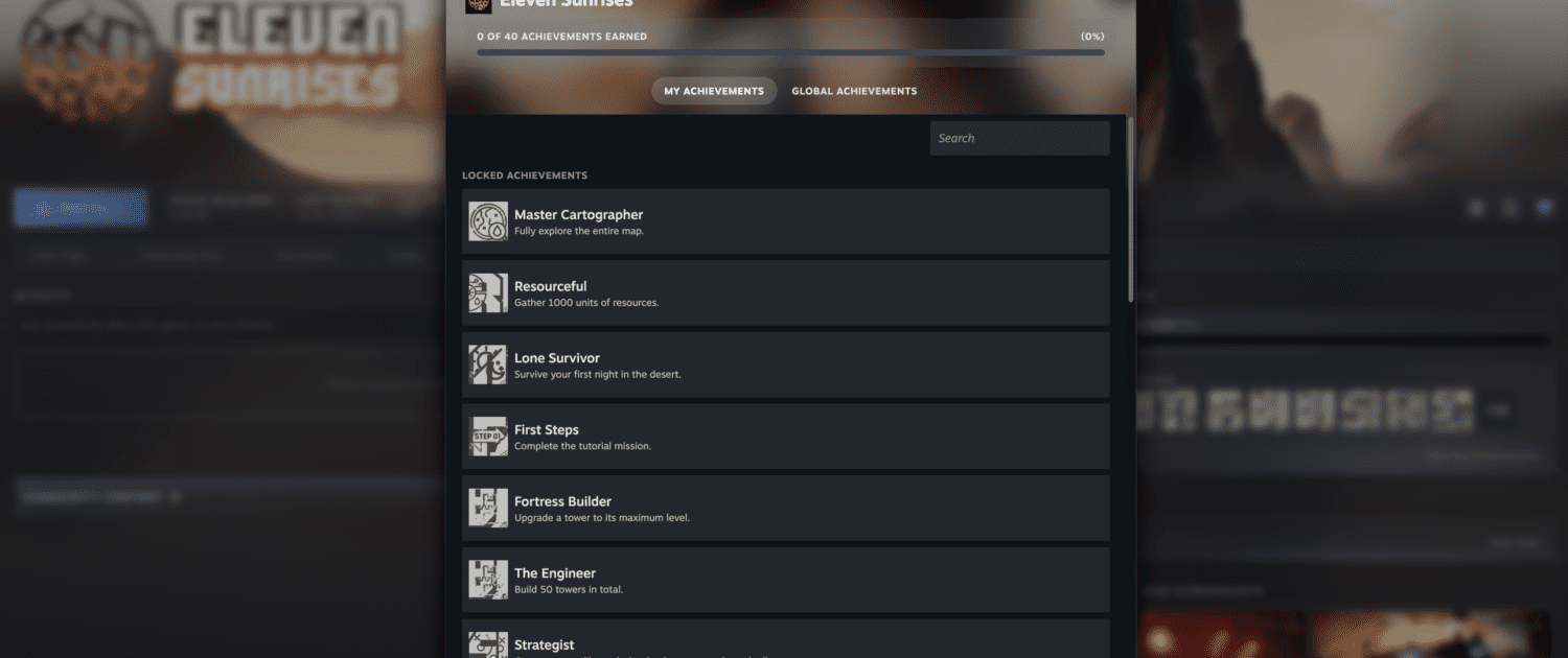 Eleven Sunrises – A Major Milestone: Steam Achievements Now Live!